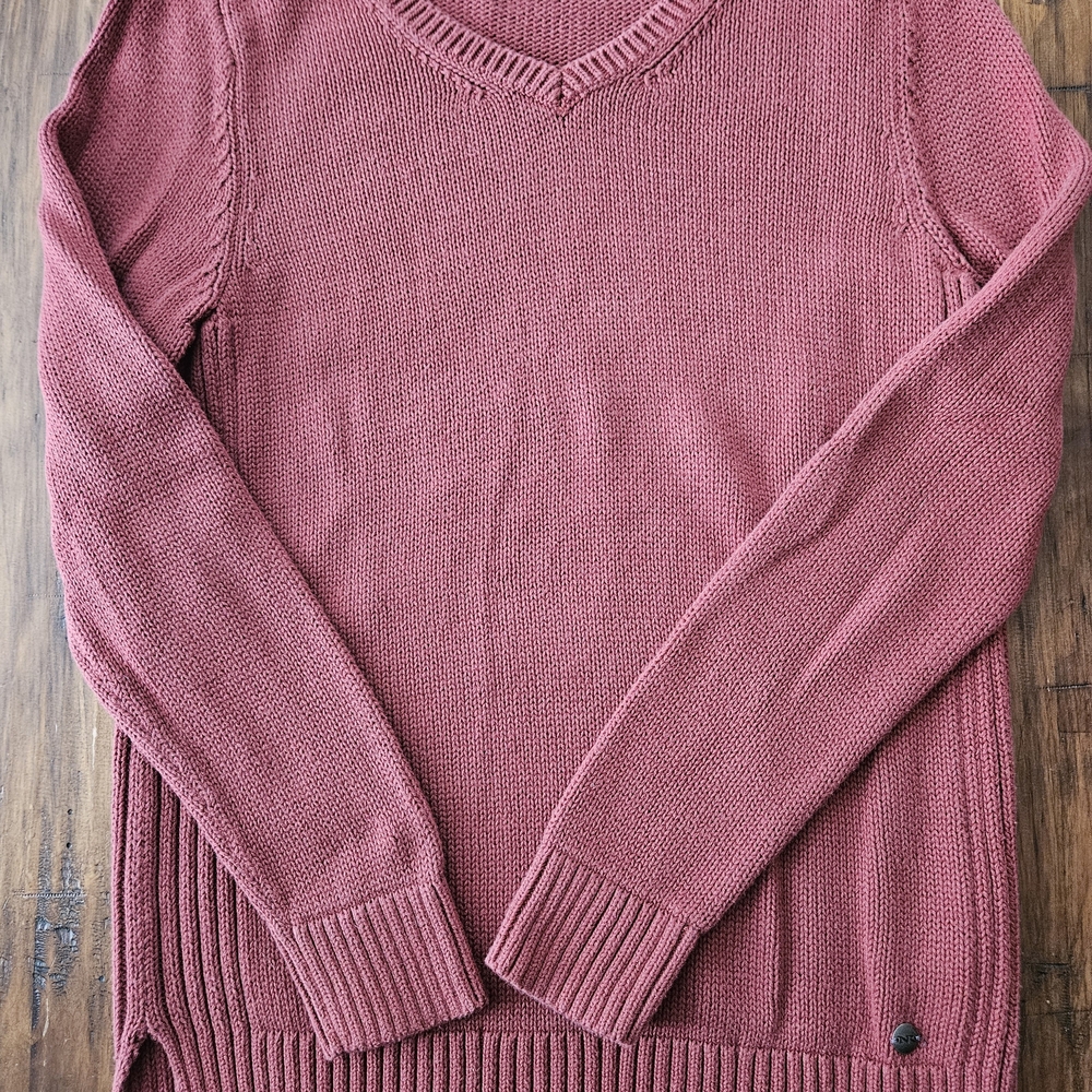 Northern Reflections V-Neck Sweater Burnt Orange Size Small